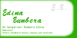 edina bumbera business card